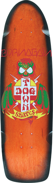 DOGTOWN BORN AGAIN 70'S SKATEBOARD DECK-8.37x30 ORG/BLK FD