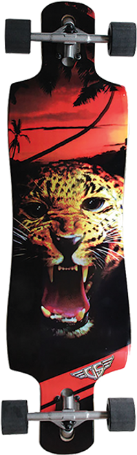 GRAVITY DOUBLE DROP LEOPARD SKATEBOARD COMPLETE-38"