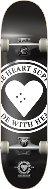 HEART SUPPLY BADGE LOGO SKATEBOARD COMPLETE-7.75 BLACK