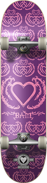 HEART SUPPLY BAM UNITED SKATEBOARD COMPLETE-7.75 PURPLE/PINK
