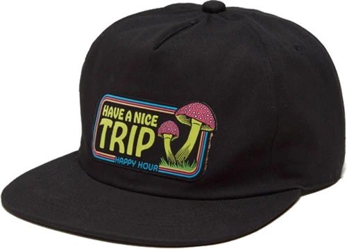 HAPPY HOUR HAVE A NICE TRIP HAT ADJ-BLACK