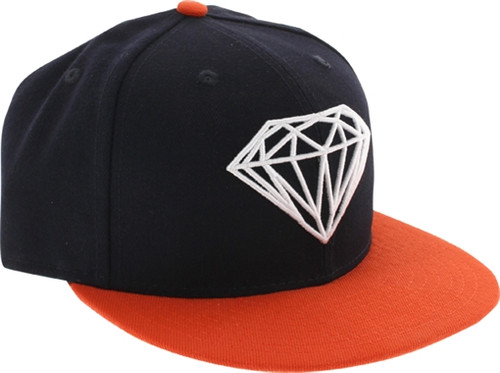 DIAMOND BRILLIANT HAT 7-3/8 NAVY/ORG