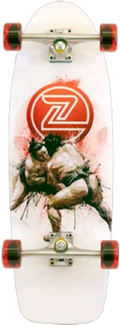 Z-FLEX 9.5" SUMO Skateboard Complete-9.5x29.5 WHT/RED