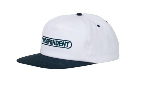 Independent Baseplate Mid Profile Hat White Navy Snapback