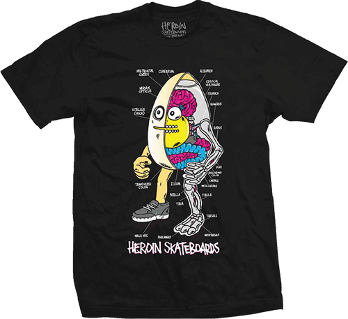 HEROIN ANATOMY OF AN EGG SS TSHIRT SMALL-BLK
