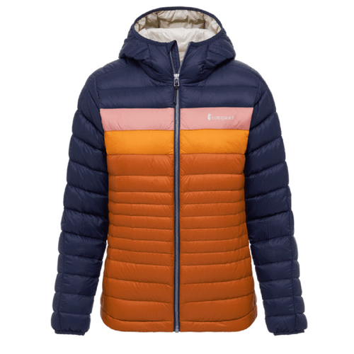 Cotopaxi Fuego Down Hooded Jacket Womens Navy Orange