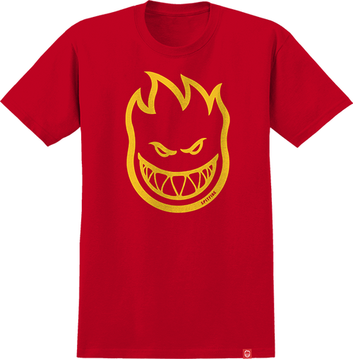 SPITFIRE BIGHEAD SS TSHIRT XLARGE RED/GOLD