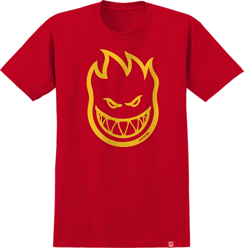 SPITFIRE BIGHEAD SS TSHIRT SMALL RED/GOLD