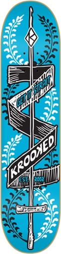 KROOKED POKE YER EYES OUT MD SKATEBOARD DECK-8.18 BLUE