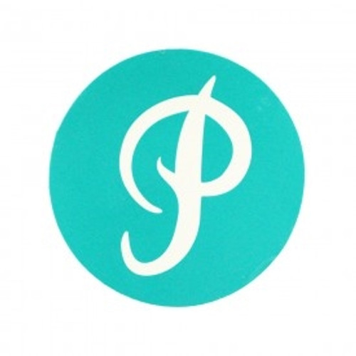 Primitive Classic P Circle Sticker Teal 3" (2pack)
