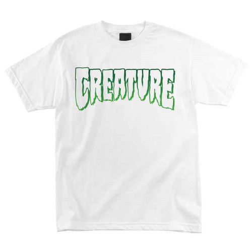 Creature Logo Outline SS Tshirt Green White Small