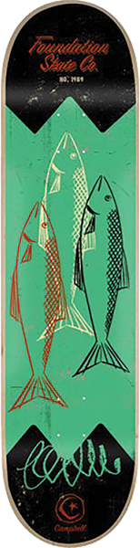 FOUNDATION CAMPBELL FISH TIN SKATEBOARD DECK-8.25