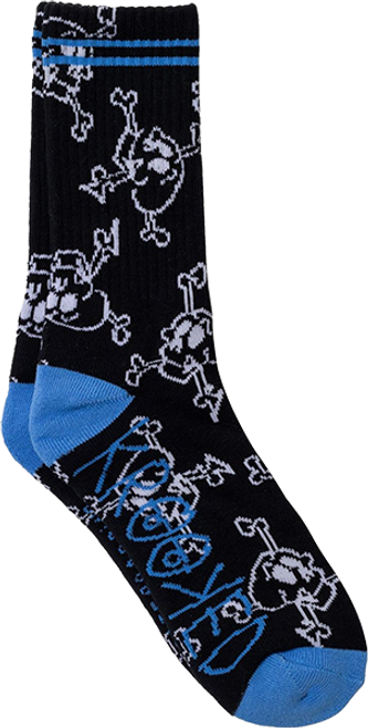 KROOKED STYLE CREW SOCK BLK/WHT/BLUE