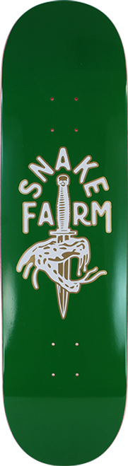 SNAKE FARM THE BOOM STICK SKATE DECK-8.75 GREEN/GOLD