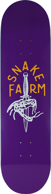 SNAKE FARM THE BOOM STICK SKATE DECK-8.25 PURPLE/YEL