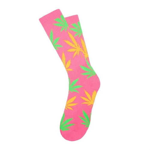 Huf Plantlife Neon Crew Socks Neon Pink Green