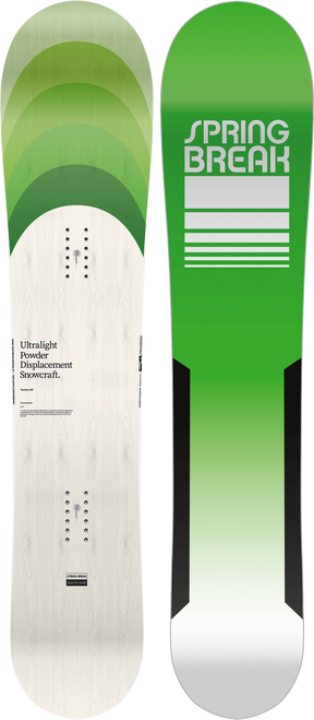 Spring Break Powder Pill Snowboard White Green 158