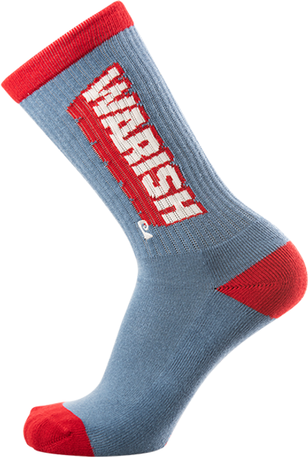 PSOCKADELIC WARISH CREW SOCKS BLU/RED