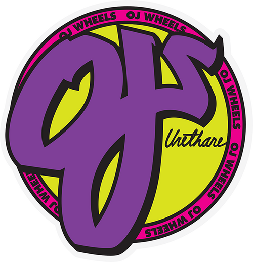 OJ OJ WHEELS STICKER 3X3.1 PURPLE/PINK/YELLOW