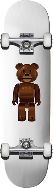 GRIZZLY NO BATTERIES SKATEBOARD COMPLETE-7.5 WHITE