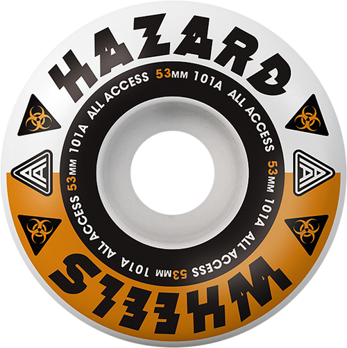 HAZARD CP RADIAL MELT 53mm WHT/ORG WHEELS SET