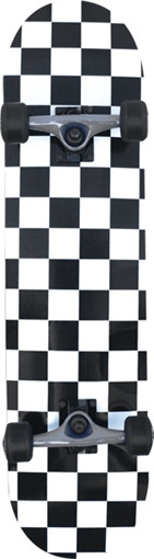 YOCAHER CHECKER SKATEBOARD COMPLETE-7.75 WHITE