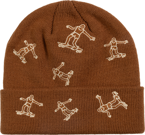 THRASHER GONZ PATTERN BEANIE-BROWN