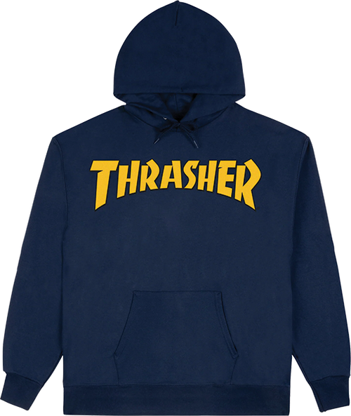 THRASHER COVER LOGO HOODIE XL-NAVY