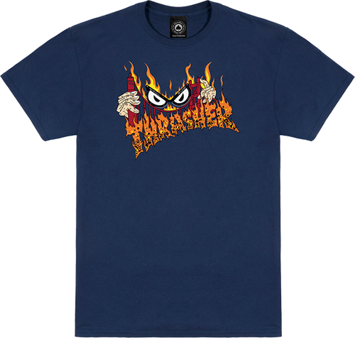 THRASHER NECKFACE SUCKA FREE SS TSHIRT MEDIUM-NAVY