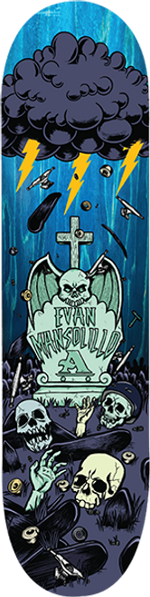 ALL I NEED MANSOLILLO GRAVEYARD SKATEBOARD DECK 8.5