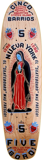 5BORO CINCO BARRIOS CRUISER SKATEBOARD DECK-8.0 NATURAL