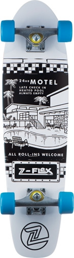 Z-FLEX MOTEL POOL SKATEBOARD COMPLETE-7.5x29.25 WHITE