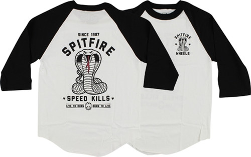 SPITFIRE SPEED KILLS 3/4 SLV LARGE  WHT/BLK