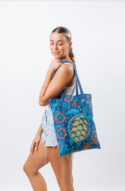 Sand Cloud Reef Turles Everyday Tote Blue OneSize
