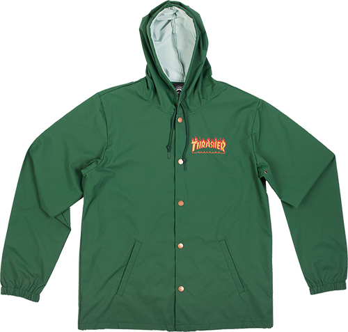 THRASHER FLAME COACH JACKET FOREST