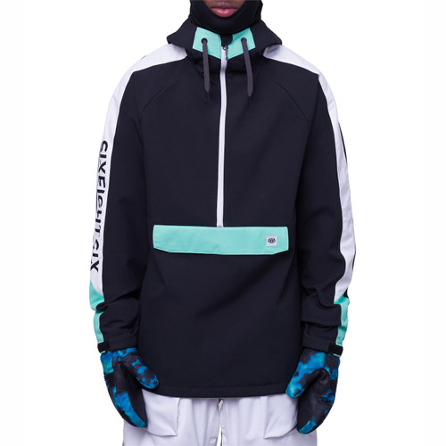 686 Waterproof Anorak Mens Black Mint