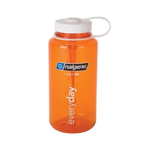 Nalgene Tritan 32oz Bottle Clear Orange White Wide Mouth