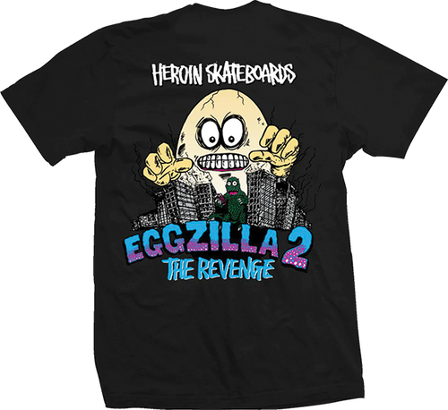 HEROIN EGGZILLA SS TSHIRT XLARGE BLK