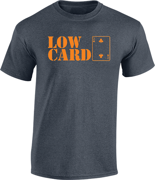 LOWCARD STACKED SS TSHIRT SMALL CHARCOAL HEATHER GREY/ORG