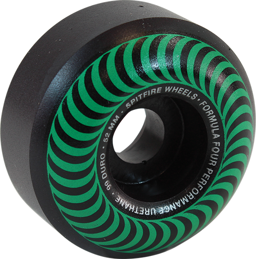 SPITFIRE F4 99A OG CLASSICS 52MM BLACK W/GRN WHEELS SET