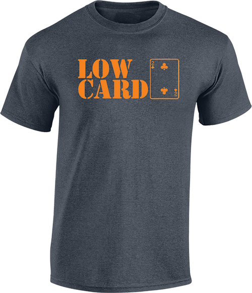 LOWCARD STACKED SS TSHIRT XLARGE CHARCOAL HEATHER GREY/ORG