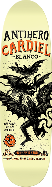 ANTI HERO CARDIEL CARNALES SKATEBOARD DECK 9.18X32.62