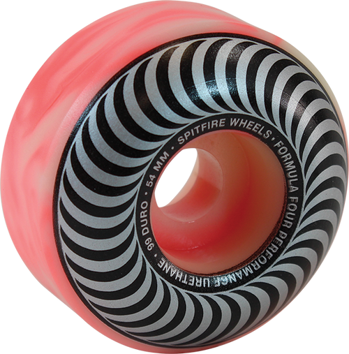 SPITFIRE F4 99A OG CLASSICS 54MM PINK/NAT SWIRL W/SIL WHEELS SET