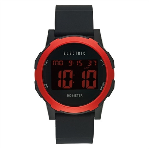 Electric Prime Silicone Watch All Black Red