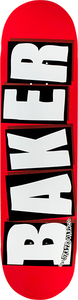 BAKER BRAND LOGO SKATEBOARD DECK 7.56 RED/WHT