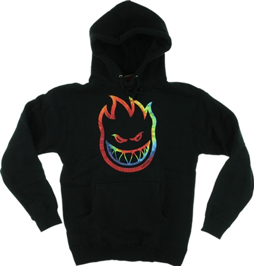 SPITFIRE BIGHEAD TRIP HOODY SWEATSHIRT SMALL BLACK/TIE DYE