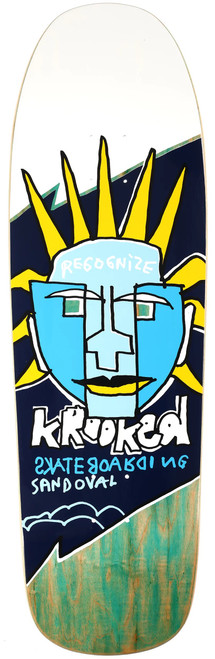 Krooked Sandoval Recognize Skate Deck White 9.81 Shaped