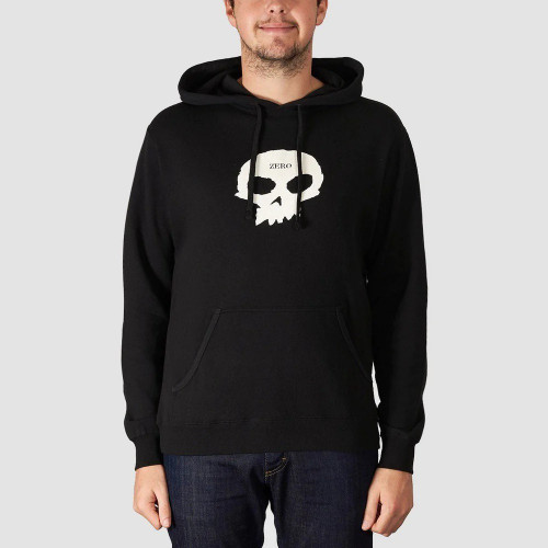 Zero Skull Logo Hoodie Black White