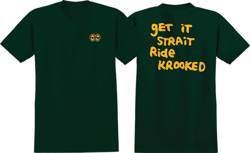 KROOKED STRAIT EYES SS TSHIRT LG-FOREST GRN/GOLD