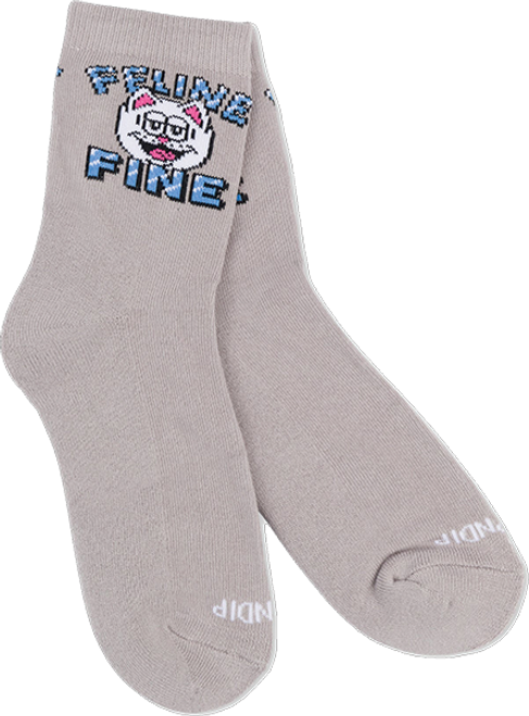 RIP N DIP FELINE FINE MID SOCK CHARCOAL